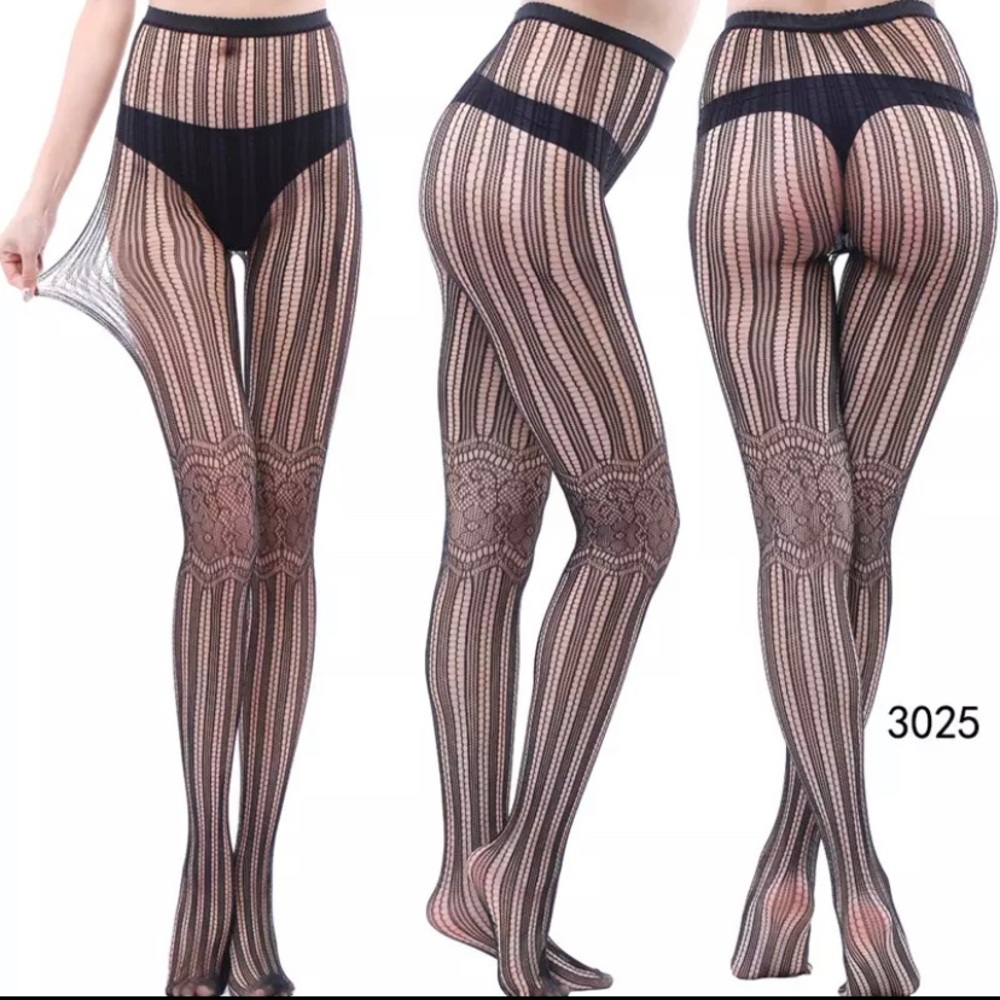 Black Fishnet Stockings Garter Pantyhose Lingerie